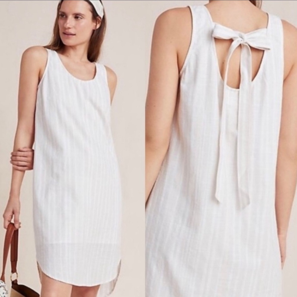 Anthropologie Cloth & Stone Bow Tied
Chambray Tunic Dress striped